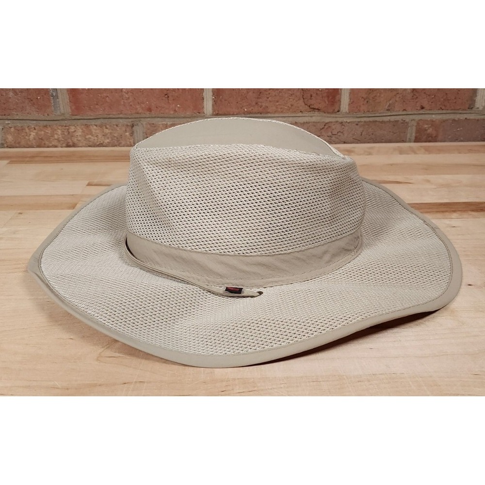 Woolrich Beige Fishing Bucket Safari Large Mesh Hat Vented